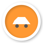 Car stopped map icon. Stopped vehicle.