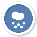 Snow / unplowed map icon. Heavy snow or unplowed road (blue-gray with cloud and snowflakes).
