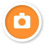 Speed camera map icon. Fixed speed camera (orange).