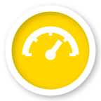 Speed enforcement (gauge) map icon. Mobile or fixed speed enforcement styled as a gauge (distinct from the police shield used for some "speed trap" text reports).