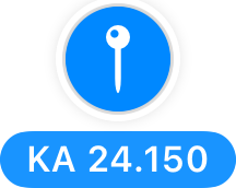Lockouts map map icon. Representative lockout pin (band + frequency chip; color reflects band/state on the real map).
